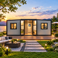 Maison conteneur modulaire préfabriquée à double aile extensible, maison mobile pliable pour villa familiale