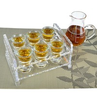 Présentoir à bouteilles de vin, support en acrylique, Transparent, à 6 fentes rondes, pour Whisky ou Champagne,