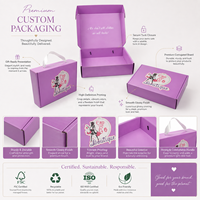 Boîtes d'emballage en carton recyclé avec logo de marque personnalisé, boîtes en carton ondulé pour l'expédition de vêtements avec poignée, boîte d'emballage