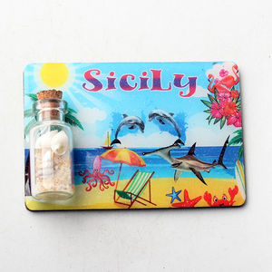 Italie <span class=keywords><strong>Sicile</strong></span> aimants souvenirs île plage époxy avec aimant réfrigérateur bouteille de sable - Product Image 1