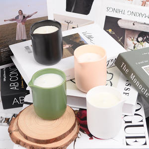 Custom 12Oz Keramische Roze Kaars Pot Giet Tuit Kleine Vorm Huisdecoratie Kerst Kandelaar Voor <span class=keywords><strong>Massage</strong></span> Snel - Product Image 2