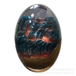 Serie Cielo Estrellado, Adornos de Resina con Forma de Huevo de Dragón Transparente, Decoración Artística Redonda para el Hogar, Decoración de Escritorio para Dormitorio, Sala de Estar - Product Image 5