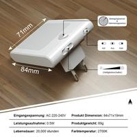 Veilleuse LED à détecteur de mouvement ABS à brancher, avec lumière douce et chaude, allumage/extinction automatique, design économe en énergie, pour usage domestique