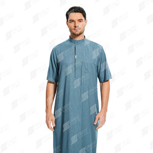 Ropa musulmana árabe modesta y transpirable Thobe para <span class=keywords><strong>hombre</strong></span> marroquí lista para usar con logotipo personalizado bordado ODM Supply - Product Image 1