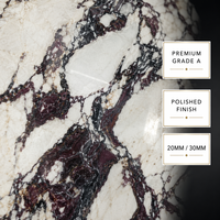 Dalles de marbre Calacatta Viola naturel de luxe PerfectStone, 2 cm, finition polie, pour projets hôteliers et villas, vente en gros