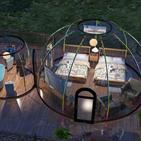 Maison complète préfabriquée Igloo d'hôtel Maison à bulles dôme en polycarbonate géodésique d'extérieur en matériau PC durable