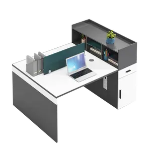 Partisi Kantor Modular, meja kantor ruang kerja terbuka, meja kerja cubile kantor untuk 2 4 6 orang, meja komputer Modern