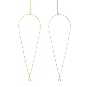 Collar con Colgante de Diamante con Letra A Angelina, Cadena de Acero Inoxidable, Color Oro y Plata, Joyería para Mujer - Product Image 4