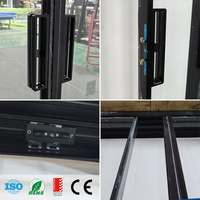 Schlanke Schiebetür aus Glas mit Schwarzem Rahmen, Innenraum-Glastrennwand, Aluminium-Glastrennwand nach Maß