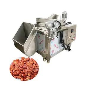 Industrial Stainless Steel 304 Electrical Gas Heating Peanut Snack Food Green Pea Fryer Broad Bean Stir Frying Machine