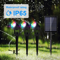Spot solaire à changement de couleur étanche à LED réglable Spot extérieur Yard RGB Landscape Light Solar Garden Light