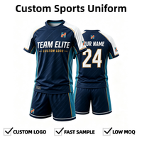 Ensemble uniforme sportif respirant en polyester avec logo personnalisé pour marques de vêtements d'équipe - Chemises et shorts