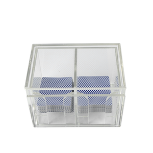 Caja de dos lados Casino 8 barajas acrílico transparente naipes descarte titular - Product Image 5