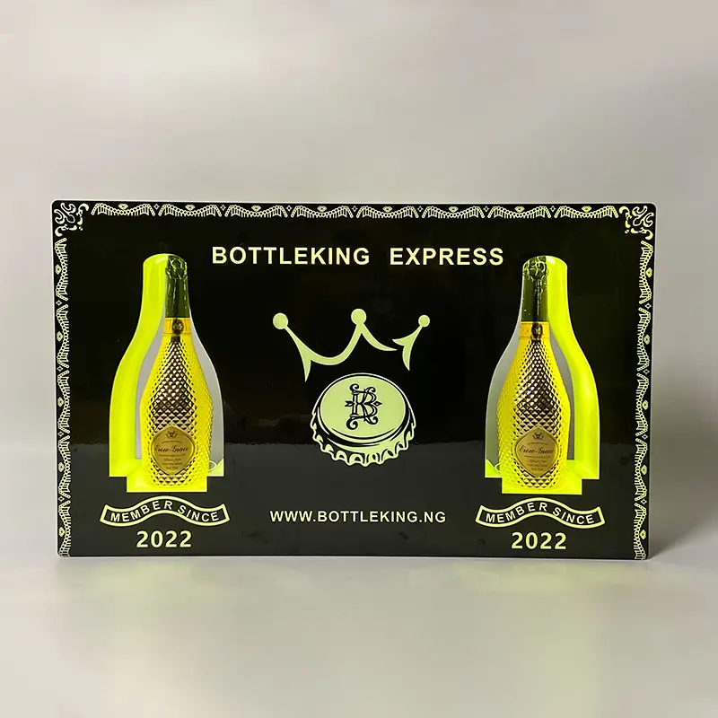 Color Changing Amex Black Card Custom LOGO LED VIP bottle presenter champagne holder for Night Club Party Lounge