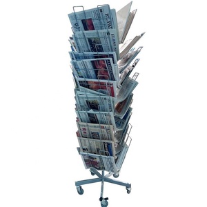 Metal Rotating Wire Brochure <b>Book</b> Newspaper Magazine Stand <b>Display</b> Rack - Product Image 1