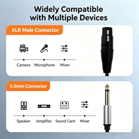Câble micro TRS 6,5 mm vers XLR femelle, cordon audio en PVC avec fiche plaquée or pour micro, mixeur, amplificateur, haut-parleur, carte son