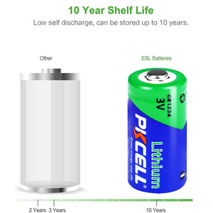 Oem 3V Li-mno2 Lithium tiểu pin CR123A 16340 size17500mah cho ánh sáng đèn flash sử dụng - Product Image 2