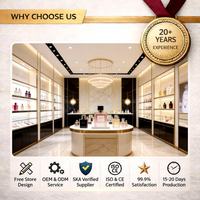 Station de dégustation de parfums haut de gamme et écologique, bar à parfums, surface en marbre, design mobile, stand de vente de luxe pour centre commercial, salle d'exposition, avec éclairage LED