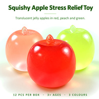 Jouet en gomme transparent en forme de pomme avec caoutchouc souple pour soulager le stress, jouet anti-stress en forme de fruit simulé pour enfants et adultes