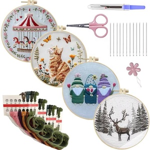 Kit de Broderie DIY Père Noël et Renne pour Décoration de Noël, Idéal pour Débutants en Point de Croix - Offre Spéciale - Product Image 1