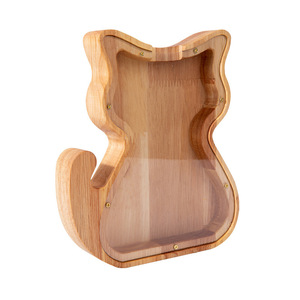 Hucha de madera con diseño de dinosaurio de dibujos animados para niños, decoración de escritorio, caja de dinero de madera maciza, edad de 2 a 4 años - Product Image 2