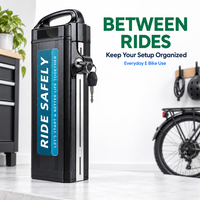 Baterai Ebike Portabel 36V 48V, Paket Baterai Lithium Ion yang Dapat Dilepas dan Dikunci untuk Rangka Sepeda Listrik dengan Pengisi Daya BMS
