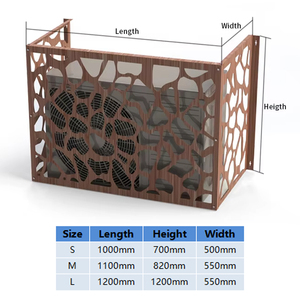 Noir gris perforé gravé métal découpé au laser couleur personnalisée en aluminium <span class=keywords><strong>climatiseur</strong></span> couverture fabricant AC couverture - Product Image 4