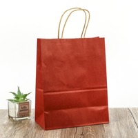 Sac en papier à emporter avec poignée plate, sac en papier kraft brun, sac à emporter pour restaurant, logo personnalisé, vente en gros pour restaurants et cafés