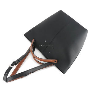 <span class=keywords><strong>Sac</strong></span> à bandoulière seau de grande capacité, de haute qualité, en cuir véritable pour femmes, doux, durable, fermeture à bouton, imperméable, de luxe - Product Image 1