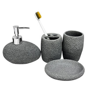 European style <b>bathroom</b> four-piece set Resin sandstone wash kit <b>bathroom</b> supplies home toilet lotion bottle suit - Product Image 5
