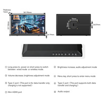 Moniteur portable sans fil 15,6 pouces FHD 1920x1080P IPS 60Hz avec support intégré, deuxième écran externe avec haut-parleurs