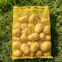 Sacs en filet tissé tubulaire Leno en PP avec cordon de serrage pour l'emballage de 25 kg d'oignons, de choux, de carottes et de pommes de terre, 50 kg