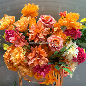 Promise Wedding Centerpieces Decoración de mesa Seda Naranja Rosa Bola de flores artificiales de alta calidad - Product Image 4