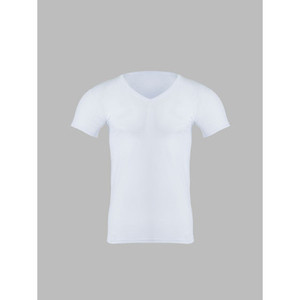 T-shirt in cotone organico 100% bianco M/L/L/L/L/XL maglia a mezza manica con scollo a V 200/240 grammi serigrafia compressa - Product Image 1