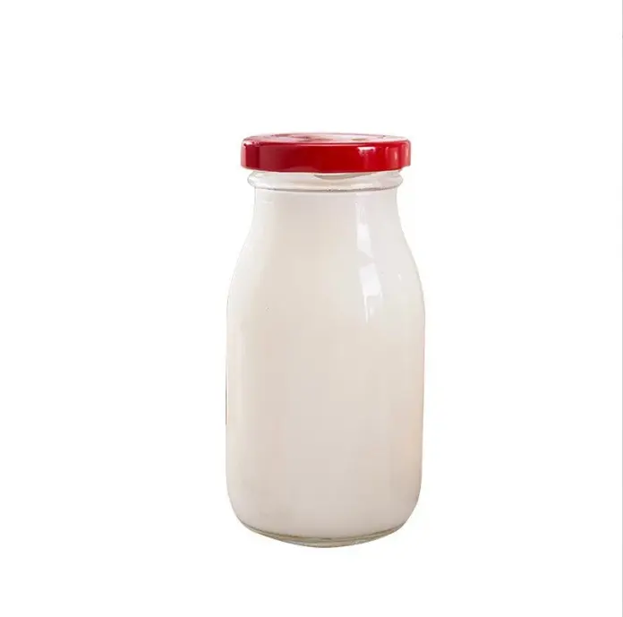 Botella de cristal vacía personalizada con tapa de tornillo, botella de cristal para leche, zumo, té, 100ML, 200ML, 250ML, 300ML, 500ML y 1000ML, venta al por mayor