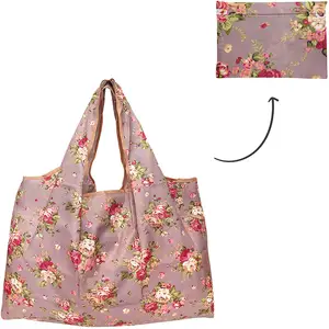 Özel logo kabul ucuz bahar çiçek omuz alışveriş çantaları