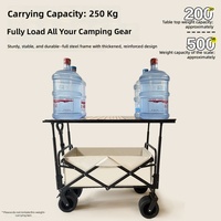 Chariot de vente mobile d'extérieur tout acier avec roues pivotantes, table relevable pliante à double niveau, chariot de marché ambulant, remorque utilitaire pour pique-nique