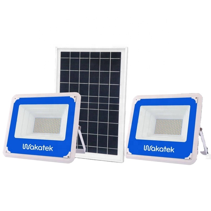 Водонепроницаемый Ip67 Светодиодный прожектор на солнечной батарее с дистанционным управлением WAKATEK, 150 Вт, 200 Вт, 400 Вт