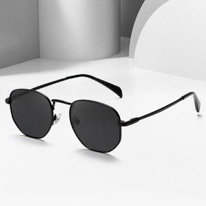 Nouvelles lunettes de soleil rétro en métal unisexe, monture intégrale, verres TAC UV400, style or noir, origine Taizhou 3042 - Product Image 3