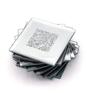 Promotional Reusable Personalised Custom Print Logo Custom Glass Coaster Blank Glass Photo Coaster
