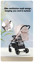Poussette légère Littlebay pour bébé, pliage à une main, inclinaison infinie, capote XXL, poussette compacte de voyage