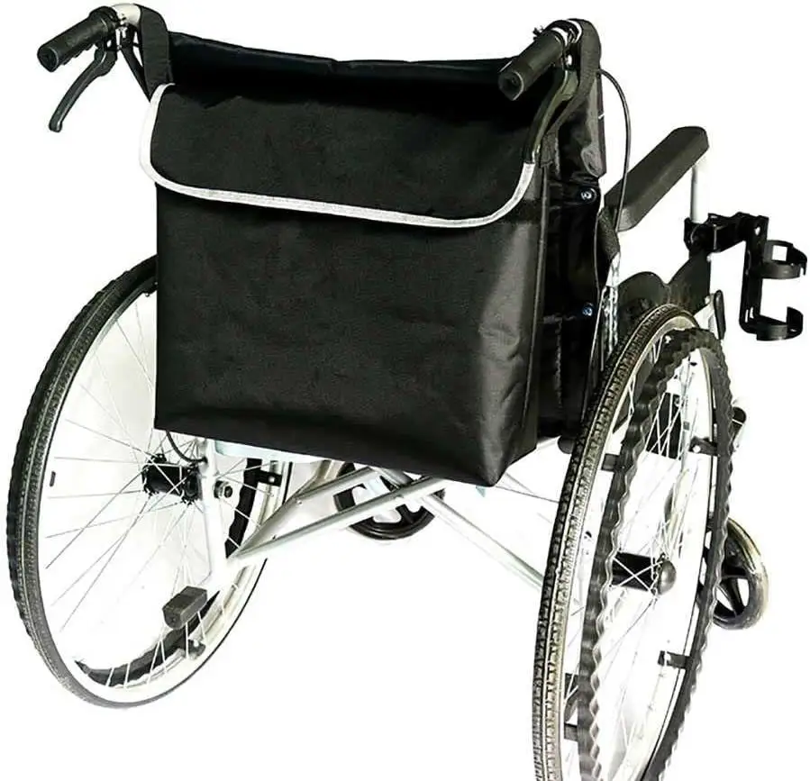 حقيبة كرسي متحرك ، حقيبة إكسسوارات مشاية لكبار السن ، ملحق حمل كبير للتعليق على الظهر