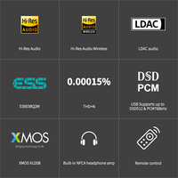 TOPPING-amplificador de auriculares DX3 PRO + ES9038Q2M, DAC, BT 5,0, DSD512, PCM768kHz, decodificador de alta resolución, Audio LDAC con Control remoto