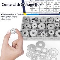 304 Stainless Steel Flat Washers Assortment M3-M12 Sizes Glossy Finish Metric Bolts & Screws Kit