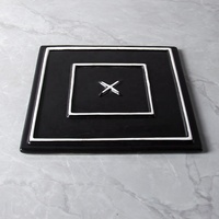 Plaques latérales vertes, 8 pouces, nouvelle collection japonaise, couches de dégradé, en céramique, porcelaine noire, mat, Plate-forme carrée, 10 pouces