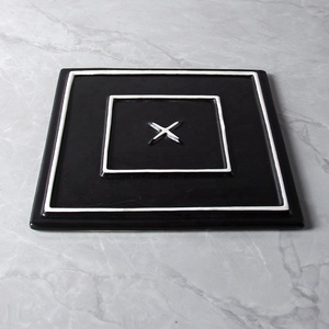Plaques latérales vertes, 8 pouces, nouvelle collection <span class=keywords><strong>japonaise</strong></span>, couches de dégradé, <span class=keywords><strong>en</strong></span> céramique, porcelaine noire, mat, Plate-forme carrée, 10 pouces - Product Image 6