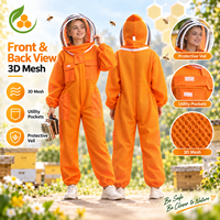 Combinaison d'apiculture 3D en maille, protection intégrale avec voile, respirante, vêtement de travail pour apiculture, poches utilitaires