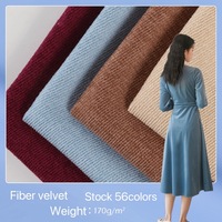 Tissu en velours chenille brossé sergé 100 % polyester, 56 couleurs, pour vêtements garçons et filles - Écologique, respirant, poids moyen
