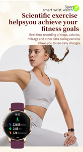 สมาร์ทวอทช์สำหรับผู้หญิง - หน้า<span class=keywords><strong>จอ</strong></span>วงกลม HD ขนาด 1.27 นิ้ว พร้อมฟังก์ชันติด<span class=keywords><strong>ต</strong></span>ามสุขภาพ วัดอัตราการเ<span class=keywords><strong>ต</strong></span>้นของหัวใจ การนอนหลับ และ SpO2 ใช้งานร่วมกับ <span class=keywords><strong>iPhone</strong></span> และ Android ได้ - Product Image 5