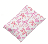 Sacs d'expédition mignons en forme de cœur avec nœud, sacs d'emballage imperméables pour colis de boutique et cadeaux